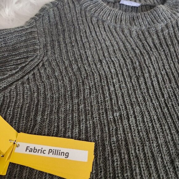Wooden Ships Long Sleeve Mohair Wool Boxy Sweater Womens Sz Small Olive Green - Picture 8 of 11